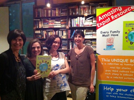 Kathryn and Cherie with Mariana Burger Bohlke and Maria Ines de Carvalho at The Bookworm event