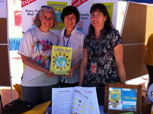 Karen Shrimpton, BISS school counsellor with Kathryn and Cherie helping parents use the resource via the school library